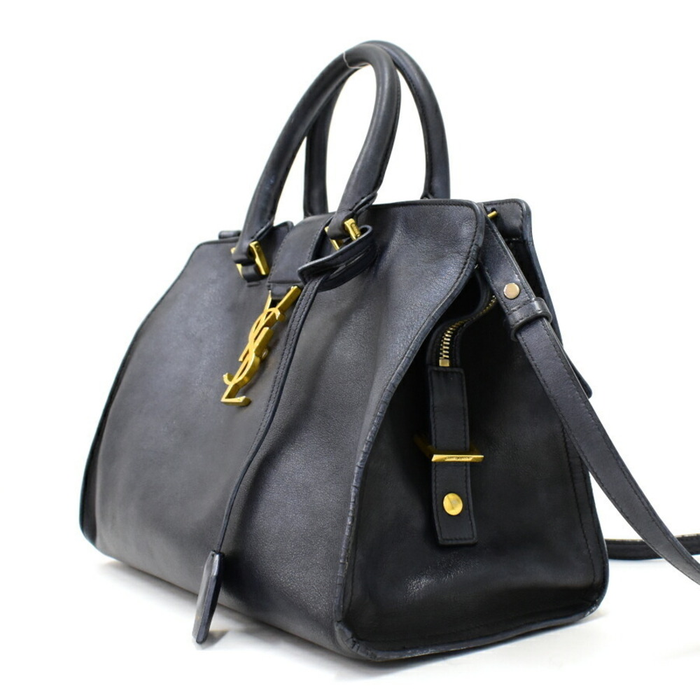 Saint Laurent Bag Leather Navy Blue PARIS - Picture 2 of 9